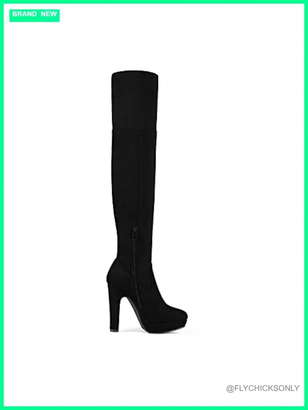 Women's Chunky Thigh High Over the Knee High Heel Boots Faux Suede